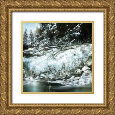 Winters Edge Gold Ornate Wood Framed Art Print with Double Matting by Di Scenza, Ron