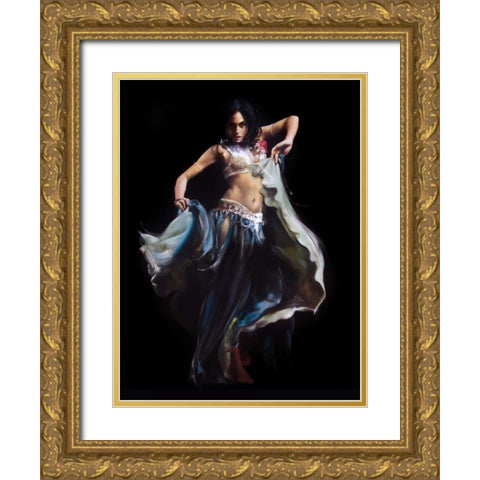 Belly Dance Gold Ornate Wood Framed Art Print with Double Matting by Di Scenza, Ron