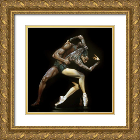 Black Andwhite Gold Ornate Wood Framed Art Print with Double Matting by Di Scenza, Ron