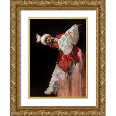 Kazak Dancer Gold Ornate Wood Framed Art Print with Double Matting by Di Scenza, Ron