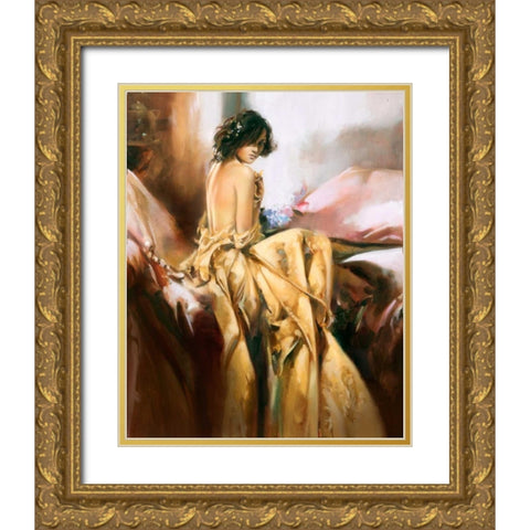 Yellow Splender Gold Ornate Wood Framed Art Print with Double Matting by Di Scenza, Ron