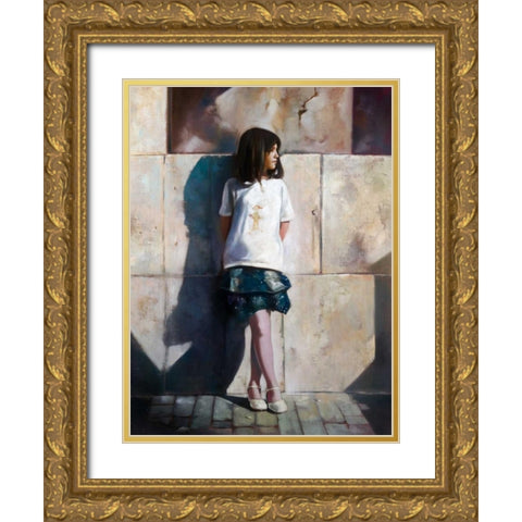 Pink Stockings Gold Ornate Wood Framed Art Print with Double Matting by Di Scenza, Ron