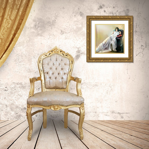 Thinking Gold Ornate Wood Framed Art Print with Double Matting by Di Scenza, Ron