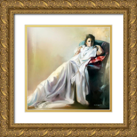 Thinking Gold Ornate Wood Framed Art Print with Double Matting by Di Scenza, Ron