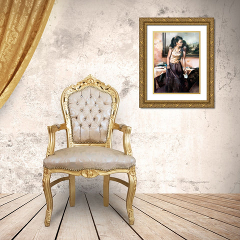 Tuscan Letter Gold Ornate Wood Framed Art Print with Double Matting by Di Scenza, Ron