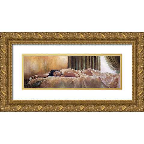 Quiet Moment Gold Ornate Wood Framed Art Print with Double Matting by Di Scenza, Ron