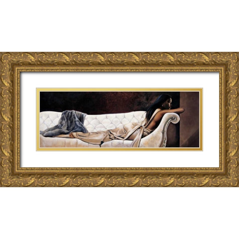 Midnight Reverie Gold Ornate Wood Framed Art Print with Double Matting by Di Scenza, Ron