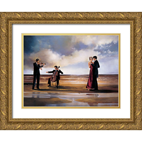 Dance with me Gold Ornate Wood Framed Art Print with Double Matting by Di Scenza, Ron