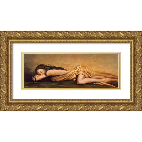 Resting Gold Ornate Wood Framed Art Print with Double Matting by Di Scenza, Ron