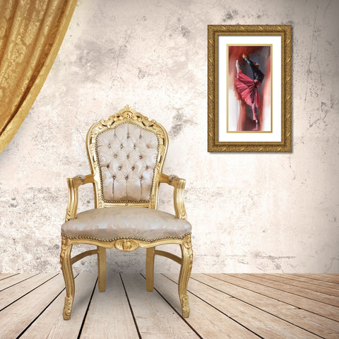 Reaching Out Gold Ornate Wood Framed Art Print with Double Matting by Di Scenza, Ron