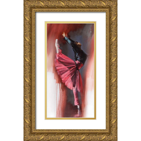 Reaching Out Gold Ornate Wood Framed Art Print with Double Matting by Di Scenza, Ron