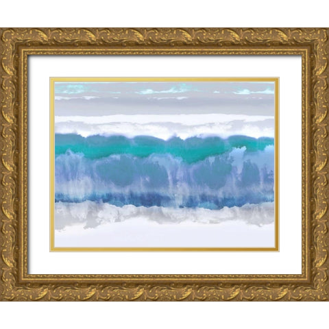 Undertones in Blue Gold Ornate Wood Framed Art Print with Double Matting by Springer, Rachel