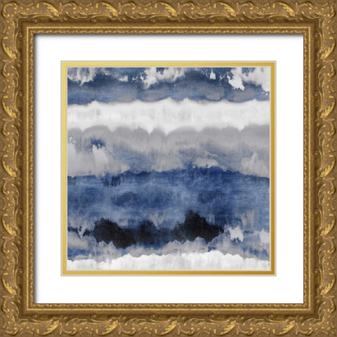 Indigo Gradations Gold Ornate Wood Framed Art Print with Double Matting by Springer, Rachel