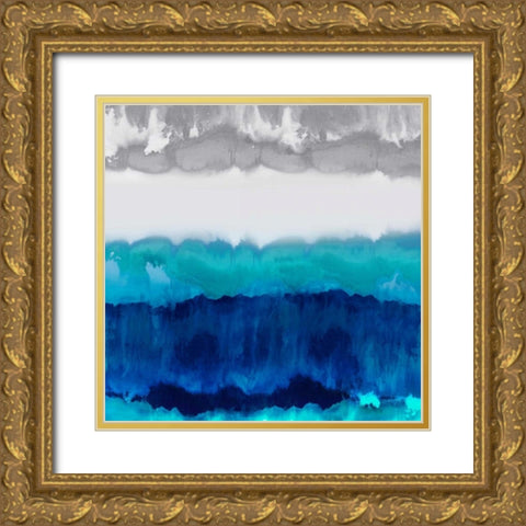 Blue Spectrum Gold Ornate Wood Framed Art Print with Double Matting by Springer, Rachel