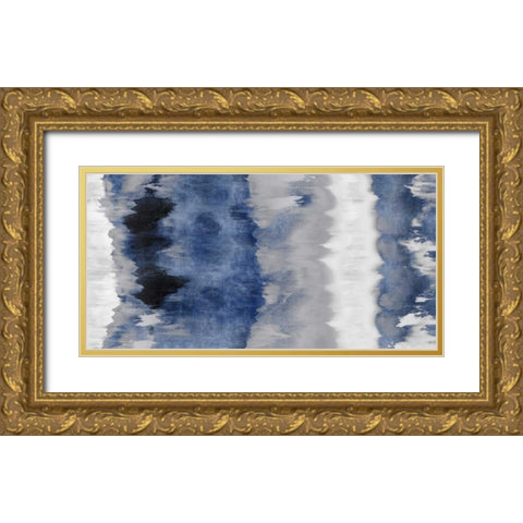 Resonate - Indigo Gold Ornate Wood Framed Art Print with Double Matting by Springer, Rachel