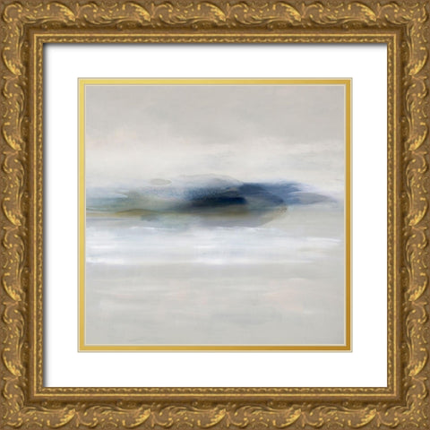Suspend in Indigo Gold Ornate Wood Framed Art Print with Double Matting by Springer, Rachel