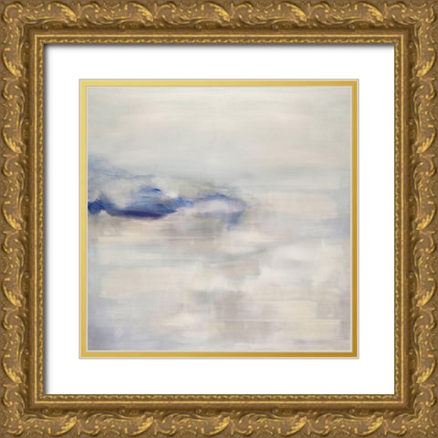Tranquil with Blue Gold Ornate Wood Framed Art Print with Double Matting by Springer, Rachel