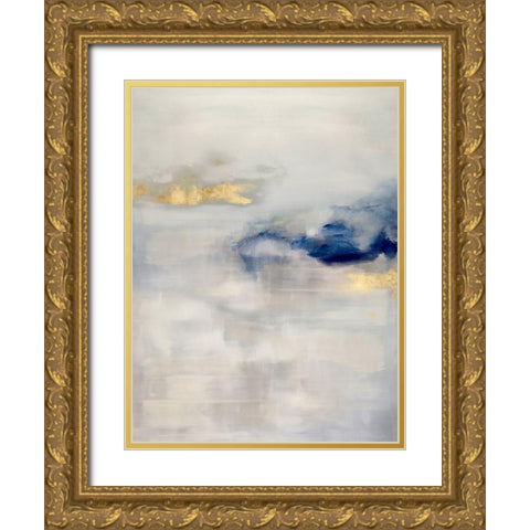 Ethereal with Blue I Gold Ornate Wood Framed Art Print with Double Matting by Springer, Rachel