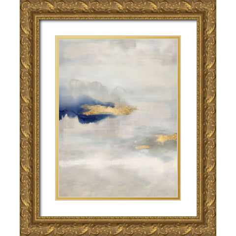 Ethereal with Blue V Gold Ornate Wood Framed Art Print with Double Matting by Springer, Rachel