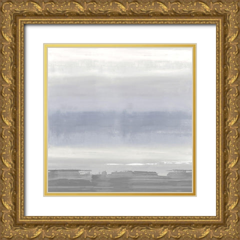 Gray on Gray Gold Ornate Wood Framed Art Print with Double Matting by Springer, Rachel