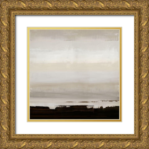 Chocolate Strokes I Gold Ornate Wood Framed Art Print with Double Matting by Springer, Rachel