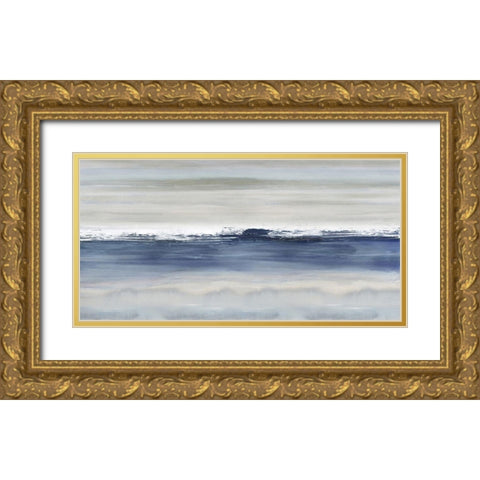 Arise Indigo Gold Ornate Wood Framed Art Print with Double Matting by Springer, Rachel