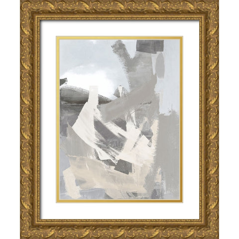 Layers III Gold Ornate Wood Framed Art Print with Double Matting by Springer, Rachel