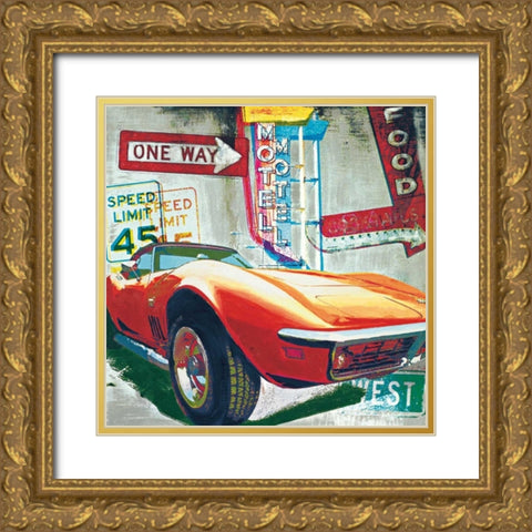 Going West Gold Ornate Wood Framed Art Print with Double Matting by Foster, Ray