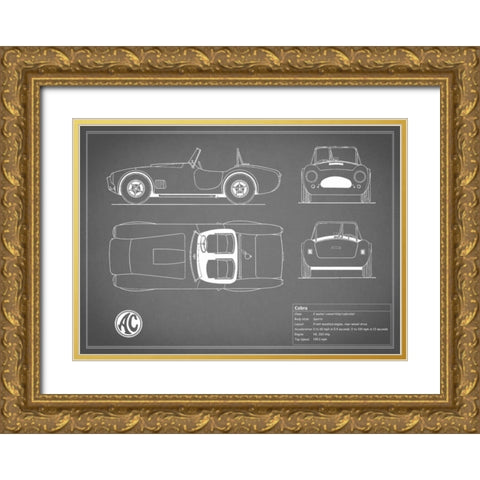 Cobra Red-Grey Gold Ornate Wood Framed Art Print with Double Matting by Rogan, Mark