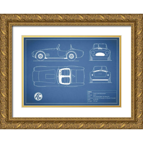 Cobra Red-Blue Gold Ornate Wood Framed Art Print with Double Matting by Rogan, Mark
