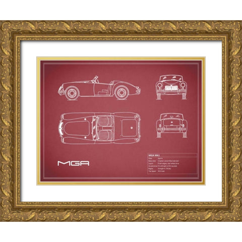 MGB-Maroon Gold Ornate Wood Framed Art Print with Double Matting by Rogan, Mark