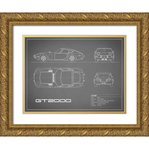 Toyota GT2000-Grey Gold Ornate Wood Framed Art Print with Double Matting by Rogan, Mark