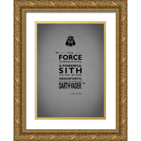 Darth Sidious Powerful Gold Ornate Wood Framed Art Print with Double Matting by Rogan, Mark
