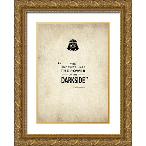 Darth Vader Gold Ornate Wood Framed Art Print with Double Matting by Rogan, Mark