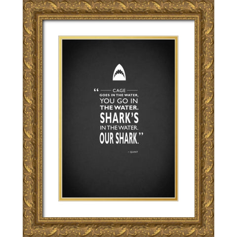 Jaws Gold Ornate Wood Framed Art Print with Double Matting by Rogan, Mark