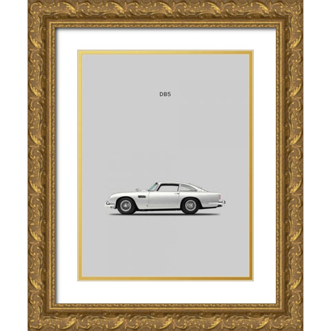 Aston DB5 1965 Gold Ornate Wood Framed Art Print with Double Matting by Rogan, Mark