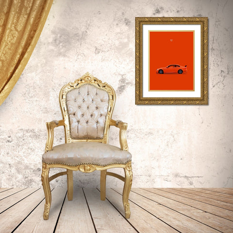 BMW M3 GTS Orange Gold Ornate Wood Framed Art Print with Double Matting by Rogan, Mark