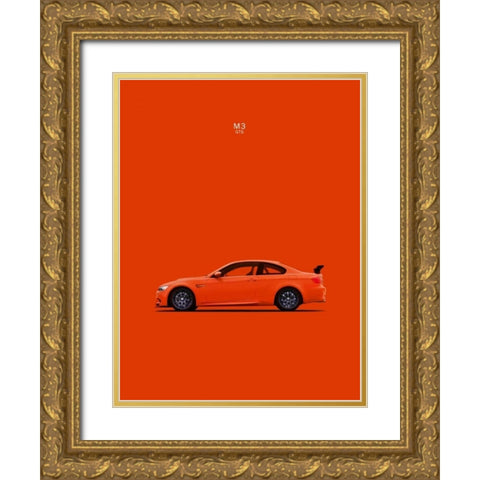 BMW M3 GTS Orange Gold Ornate Wood Framed Art Print with Double Matting by Rogan, Mark