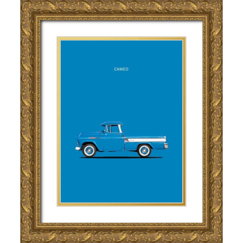 Chevrolet Cameo Pickup 1957 Bl Gold Ornate Wood Framed Art Print with Double Matting by Rogan, Mark