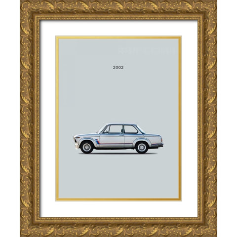 BMW 2002 Turbo Gold Ornate Wood Framed Art Print with Double Matting by Rogan, Mark