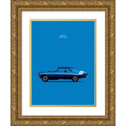 Chevy Nova 350 Yenko Deuce 70 Gold Ornate Wood Framed Art Print with Double Matting by Rogan, Mark