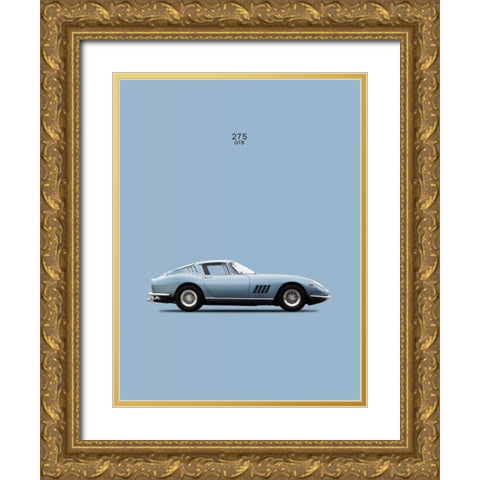 Ferrari 275-GTB 1966 Gold Ornate Wood Framed Art Print with Double Matting by Rogan, Mark