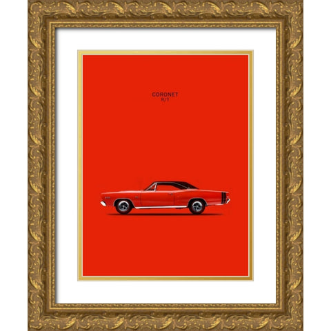 Dodge Coronet RT426 Hemi 1968 Gold Ornate Wood Framed Art Print with Double Matting by Rogan, Mark