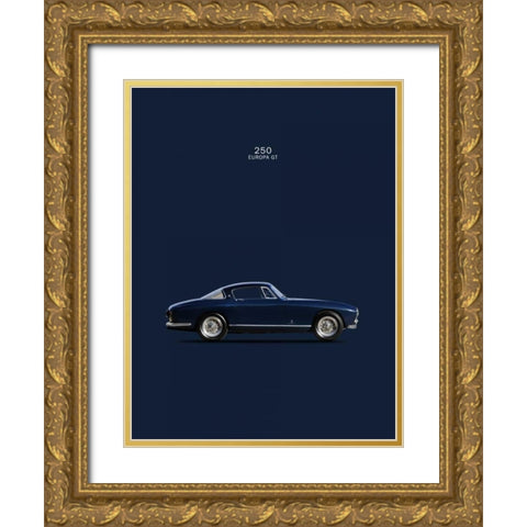 Ferrari 250 Europa GT 1955 Gold Ornate Wood Framed Art Print with Double Matting by Rogan, Mark