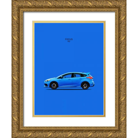 Ford Focus RS Gold Ornate Wood Framed Art Print with Double Matting by Rogan, Mark