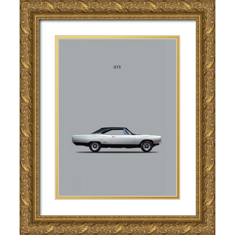 Plymouth GTX Coupe 1969 Gold Ornate Wood Framed Art Print with Double Matting by Rogan, Mark