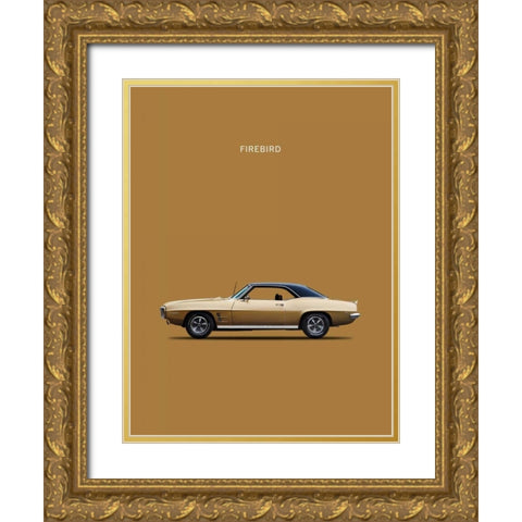 Pontiac Firebird 1969 Gold Ornate Wood Framed Art Print with Double Matting by Rogan, Mark