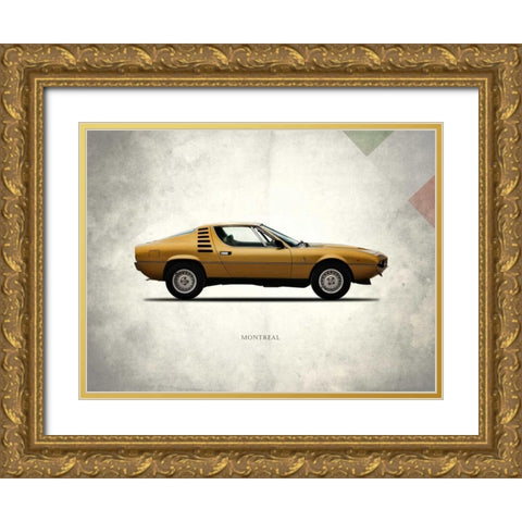 Alfa-Romeo Montreal 1972 Gold Ornate Wood Framed Art Print with Double Matting by Rogan, Mark