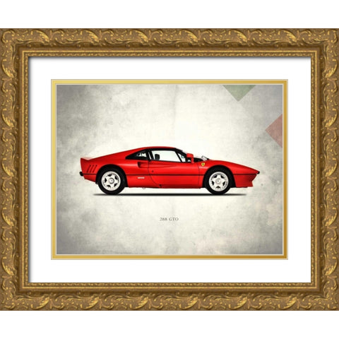 Ferrari 288-GTO Berlinetta 198 Gold Ornate Wood Framed Art Print with Double Matting by Rogan, Mark