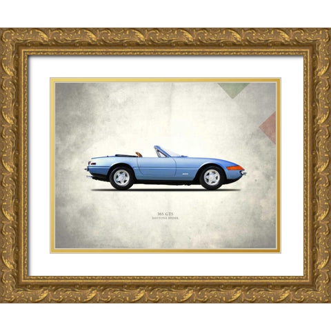 Ferrari 365GTS Daytona Spider Gold Ornate Wood Framed Art Print with Double Matting by Rogan, Mark